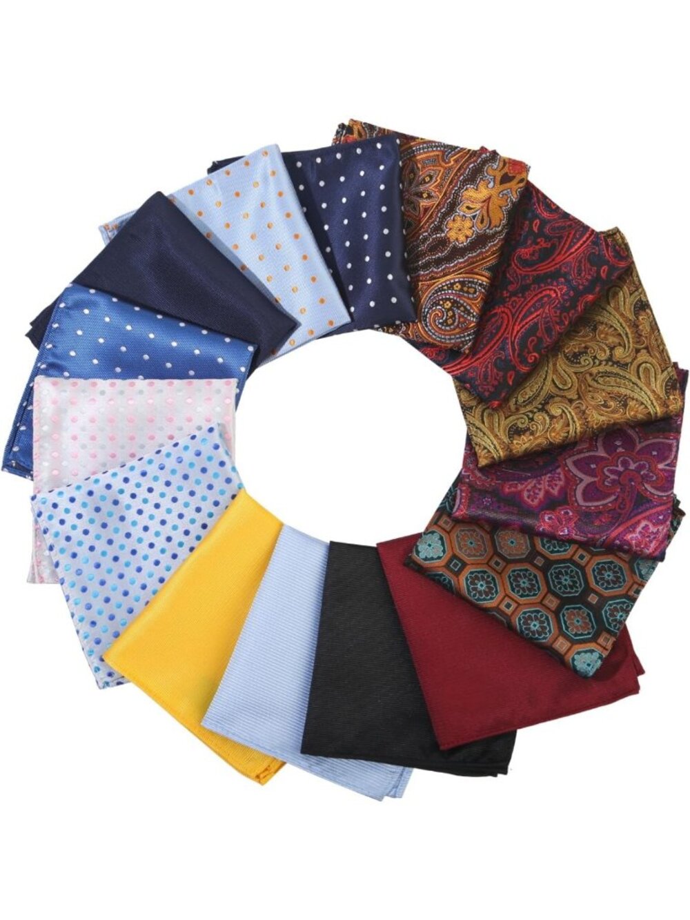 15 Pack Men's Pocket Squares - Soft Premium Handkerchiefs for Formal & Casual
